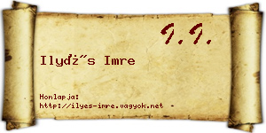 Ilyés Imre névjegykártya